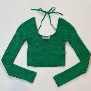 Free People Green Sweater Top